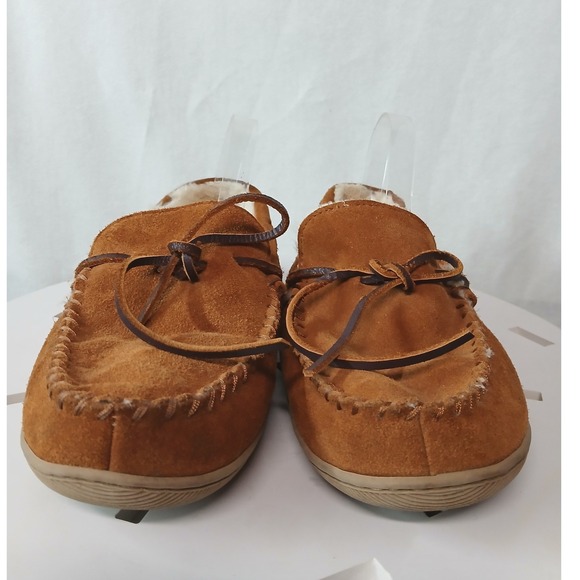 J. Crew Mens Genuine Suede Tan Suede Sherpa‎ Lined Moc Toe Slippers Size 11 main image 5